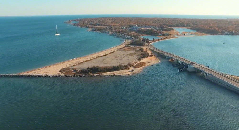Martha's Vineyard Cottage City Oyster Farm Aerial View Off Eastville Beach And East Chop Oak Bluffs