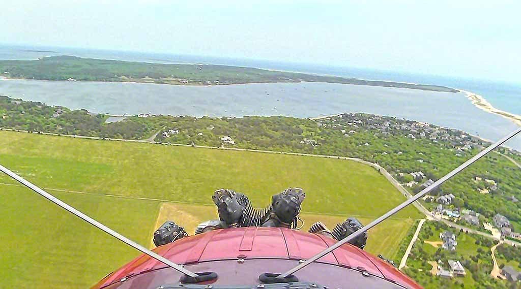 Katama Bay South Beach Seen From Classic Aviators Biplane Rode Martha's Vineyard