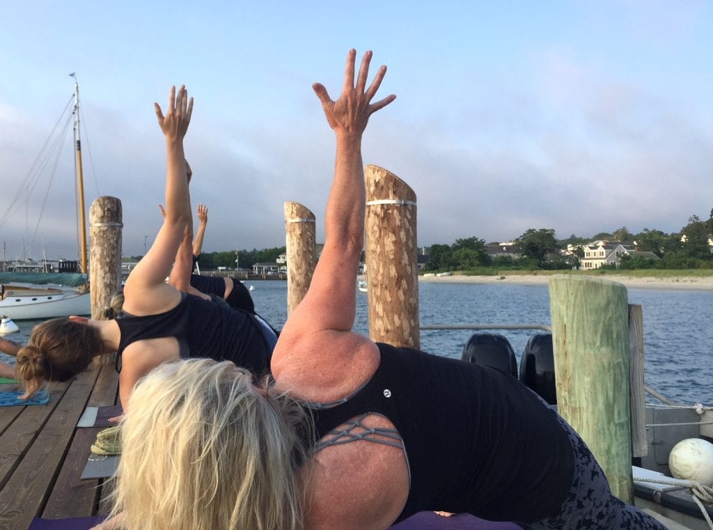 Yoga Teacher Sherry Sidoti Yoga On The Dock Martha's Vineyard