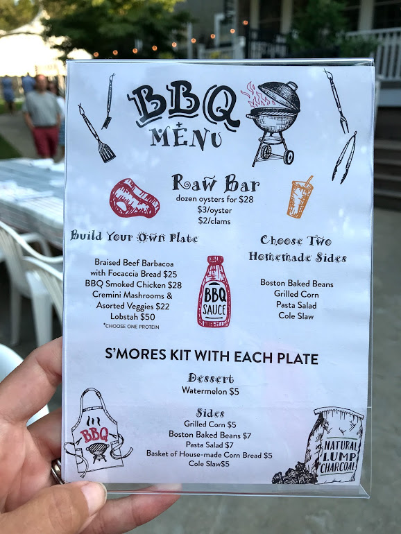 Martha's Vineyard Restaurants: Lambert's Cove Inn BBQ Menu 