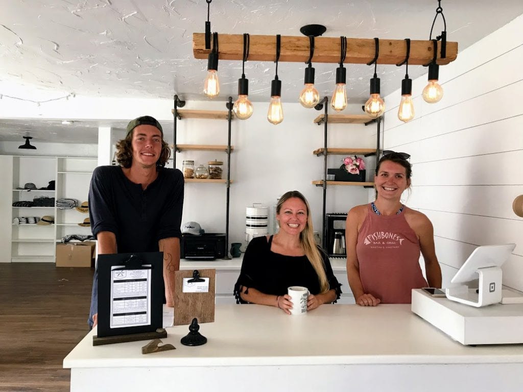 The Revelry owner,&nbsp;Joana Cleckner, and her crew, Taylor and Savannah Edgartown Martha's Vineyard Live Paddle Boards