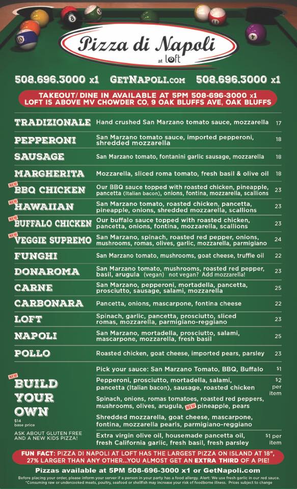 Pizza To Go At The oft Pizza di Napoli Martha's Vineyard