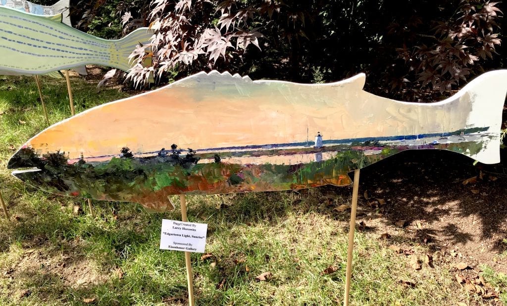 Martha's Vineyard Striped Bass & Bluefish Fishing Derby - Art Auction Bass In The Grass