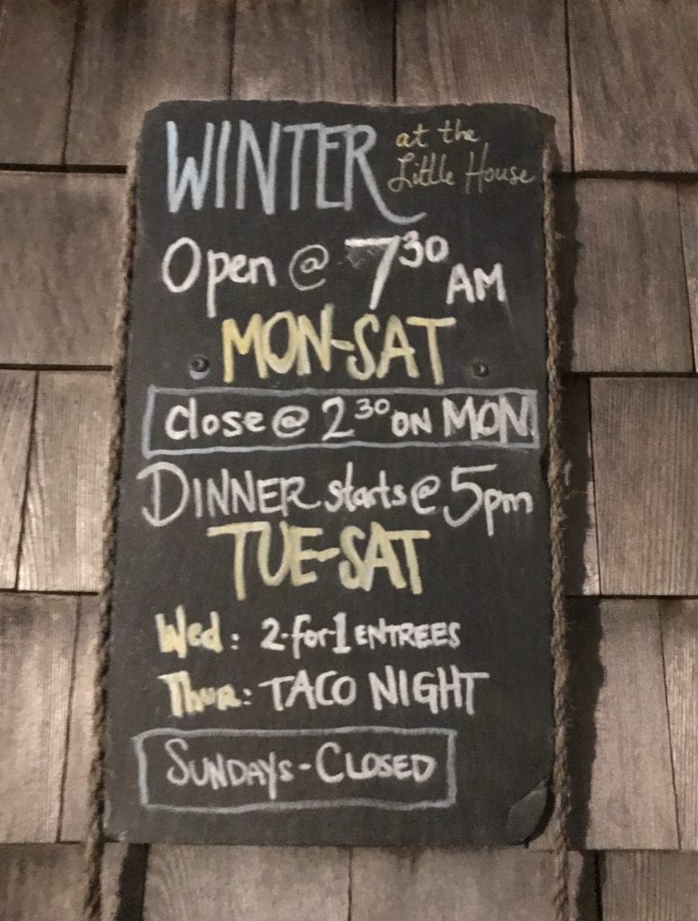 Martha's Vineyard Frugal Foodie Dining Out Deal - Little House Cafe 2 For 1 Wednesday, Taco Thursday, Take Out Tuesday