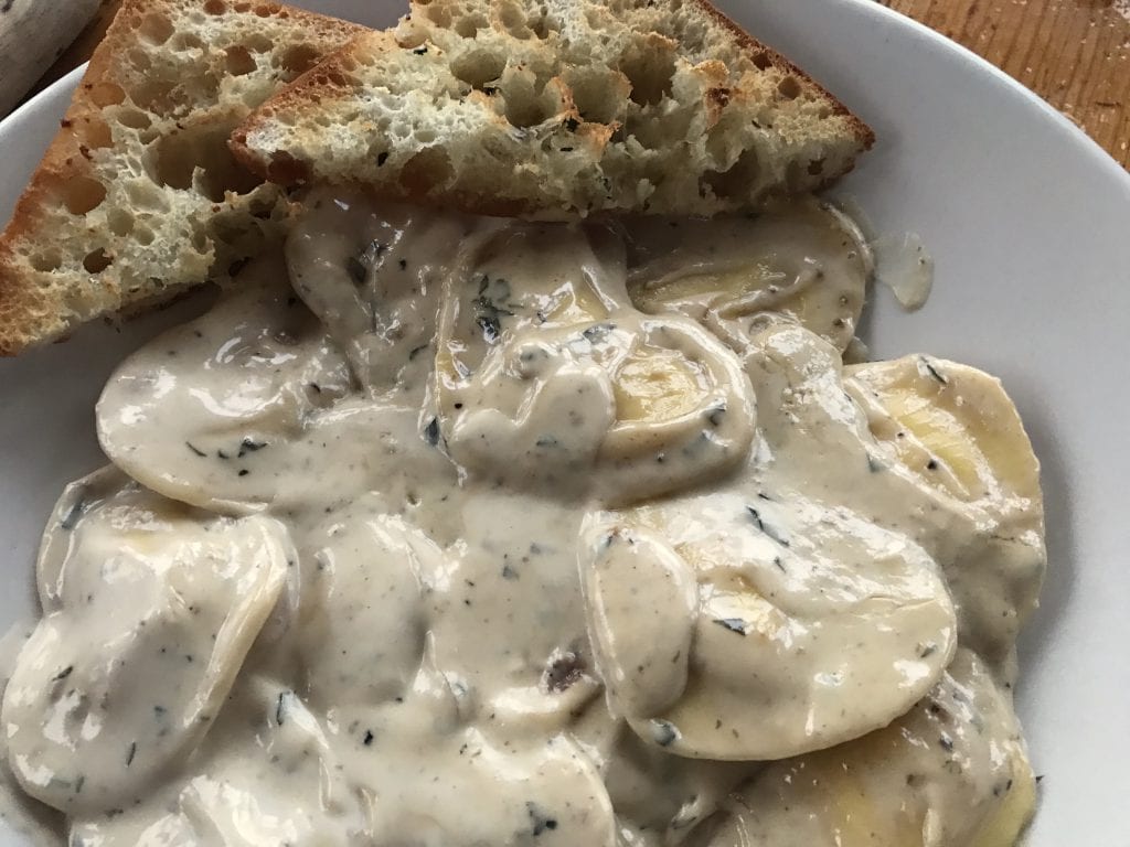 Black Dog Tavern Italian Night Pasta of the Day was Ricotta cheese raviolis with a lemon tarragon cream sauce