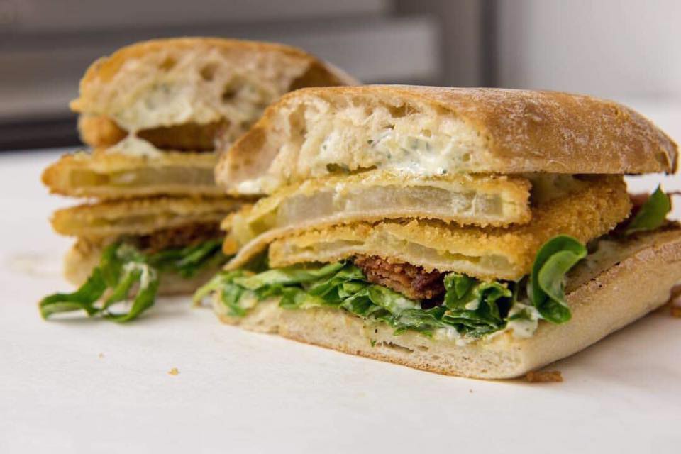 Martha's Vineyard Restaurant Life at Humphrey's Fried Green Tomato Sandwich Vineyard Haven