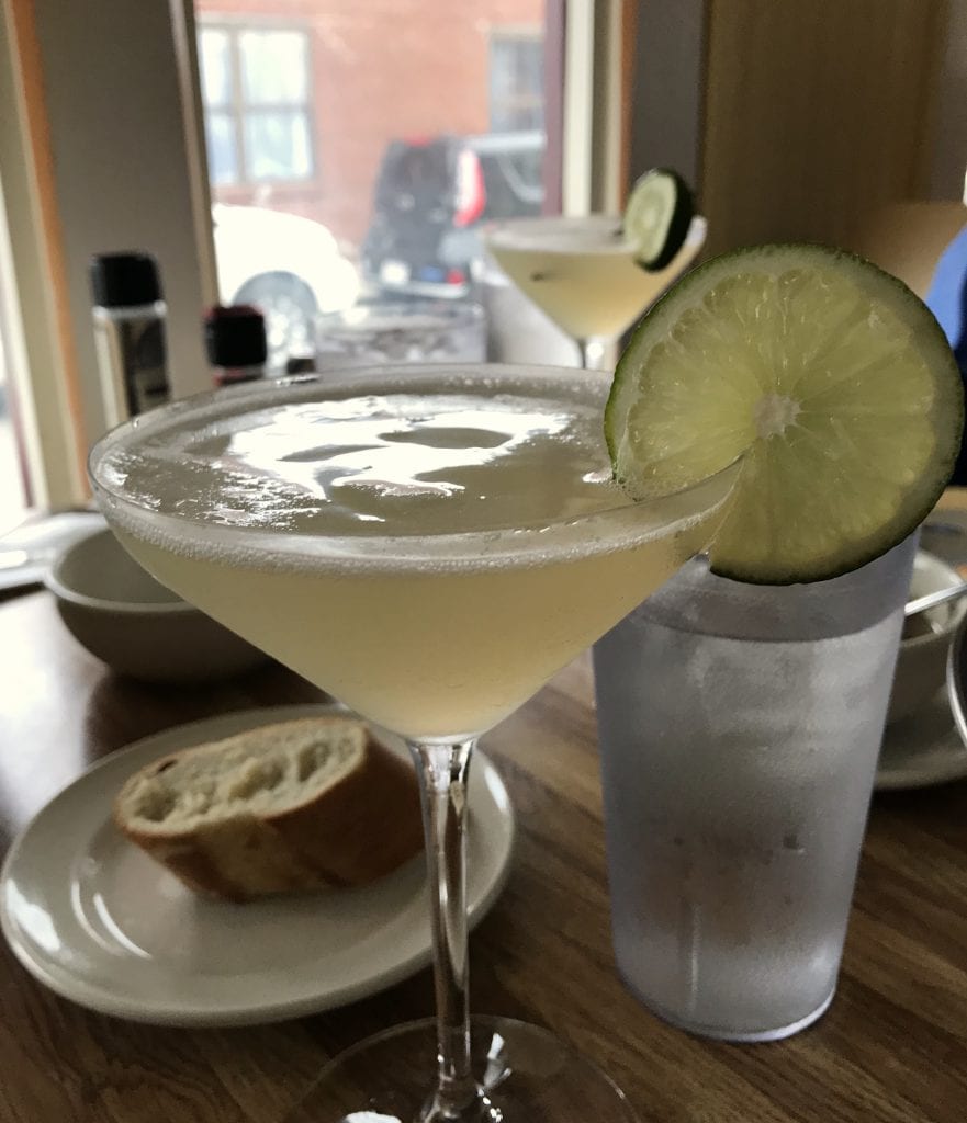 Jimmy Seas Pan Pasta Italian Dining Oak Bluffs Martha's Vineyard Cocktail Menu cucumber and lime martini 