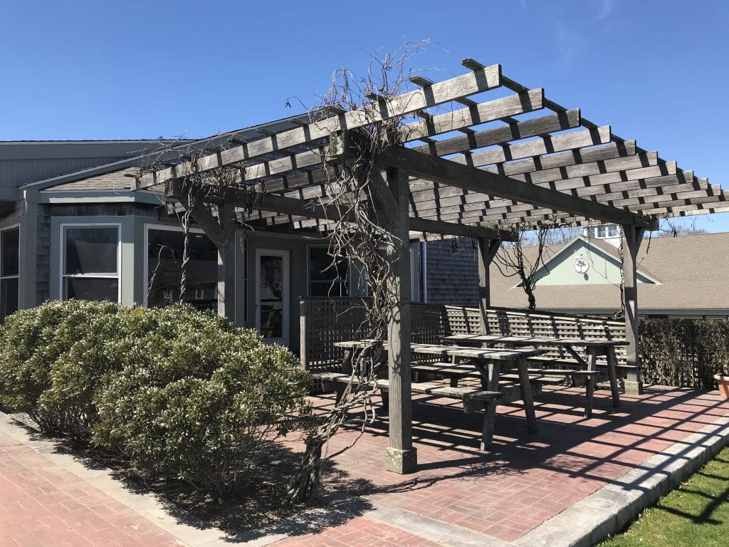 New Outdoor Dining Under The Pergola At Life at Humphrey's Martha's Vineyard