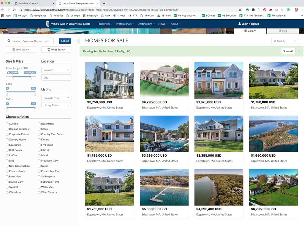 Point B Realty Sales Listing Featured Search Placement On Regents.Com And Luxury Real Estate.Com Websites