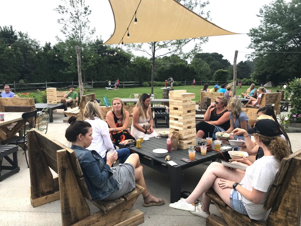 Enjoying Outdoor Fun And Games At Nomans Restaurant Oak Bluffs Dining Out