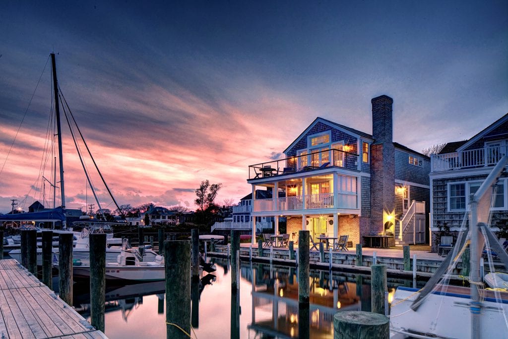 Spectacular Waterfront Compound On Historic Edgartown Harbor Sunset View - 2 and 4 Morse Street Edgartown MA 02539 Martha's Vineyard Luxury Homes For Sale