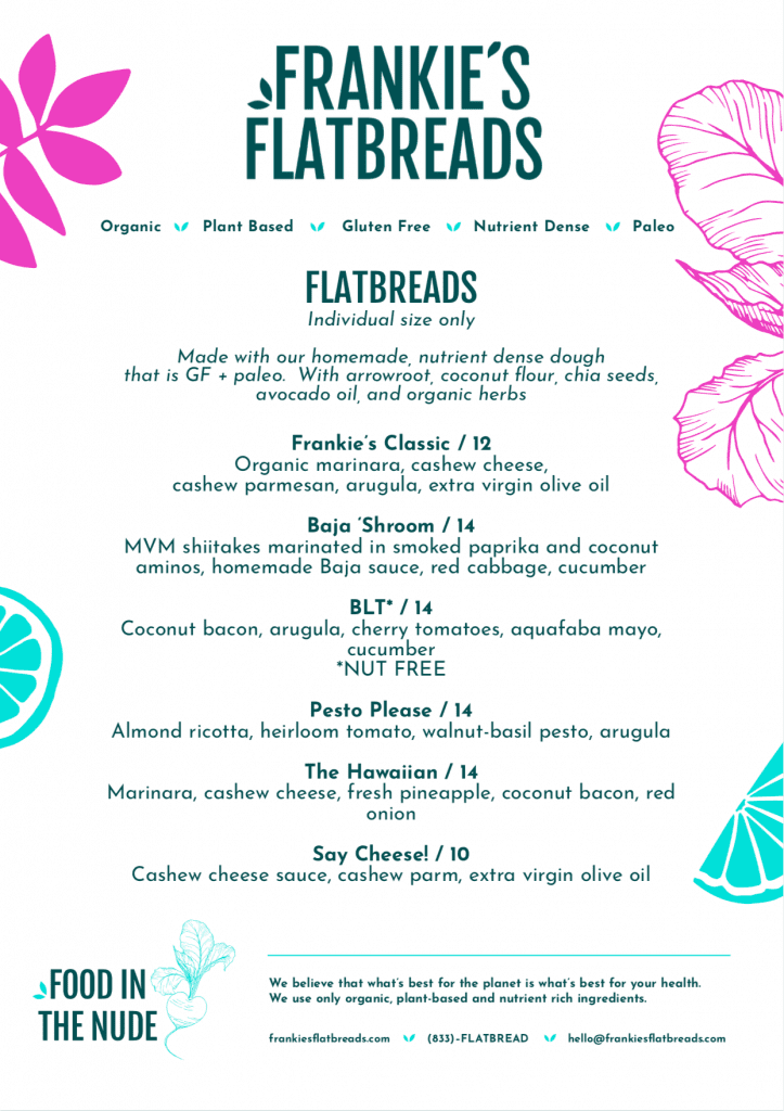 Frankie's Flatbreads Food Truck Plant based food Martha's Vineyard Vineyard Haven 