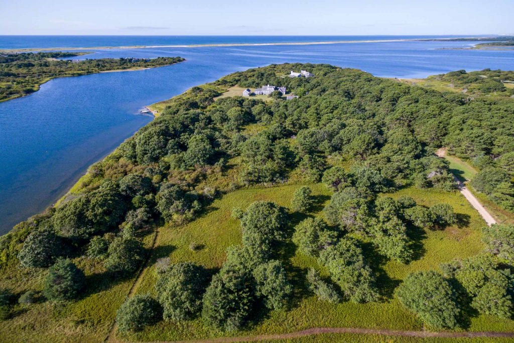 Edgartown Great Pond Waterfront Home Surrounded By Sheriff's Meadow Conservation Land Provides Privacy Buffer