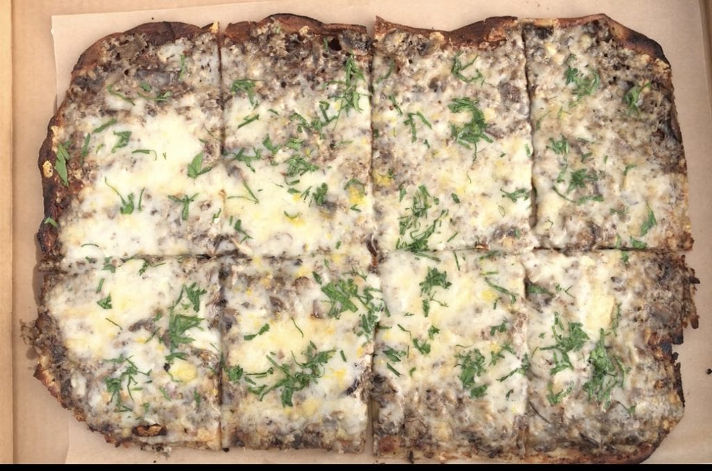 We Love MV: Celebrating A Special Occasion With Takeout Food - Truffled Mushroom Flatbread From Bettini Restaurant Martha's Vineyard