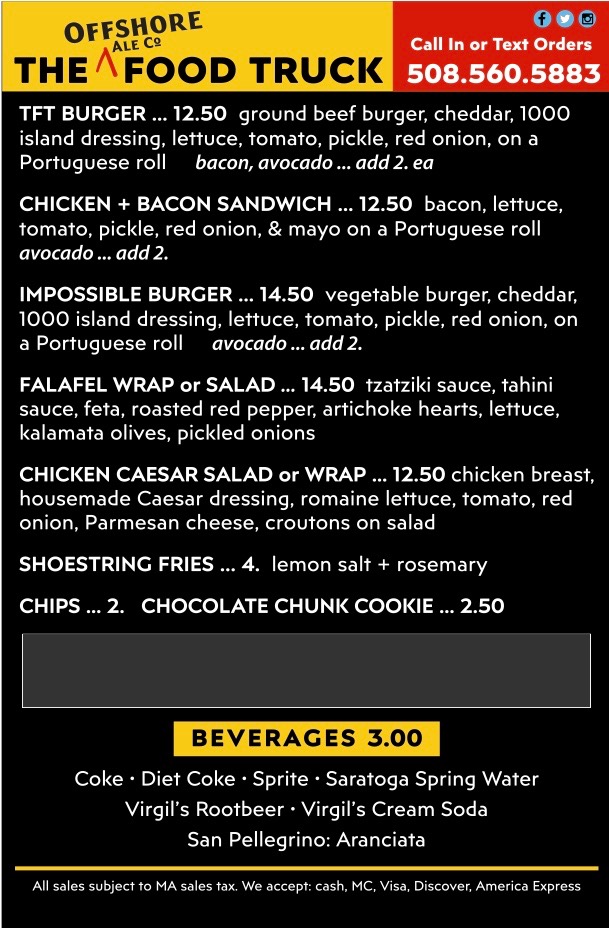 WE LOVE MV: The Offshore Ale Co. Food Truck Is Back, Now in Oak Bluffs