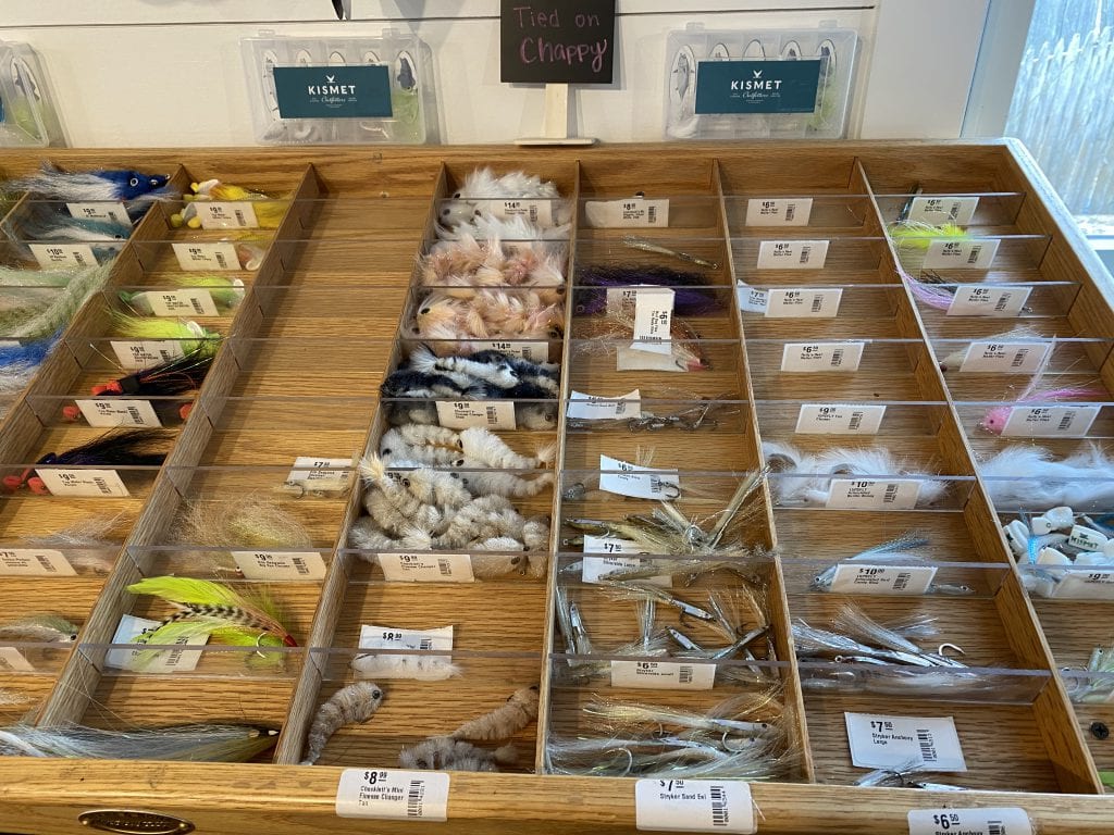 Fly Fishing lures tied on Chappy Kismet Outfitters Fly Fishing Guides
Martha’s Vineyard Edgartown 