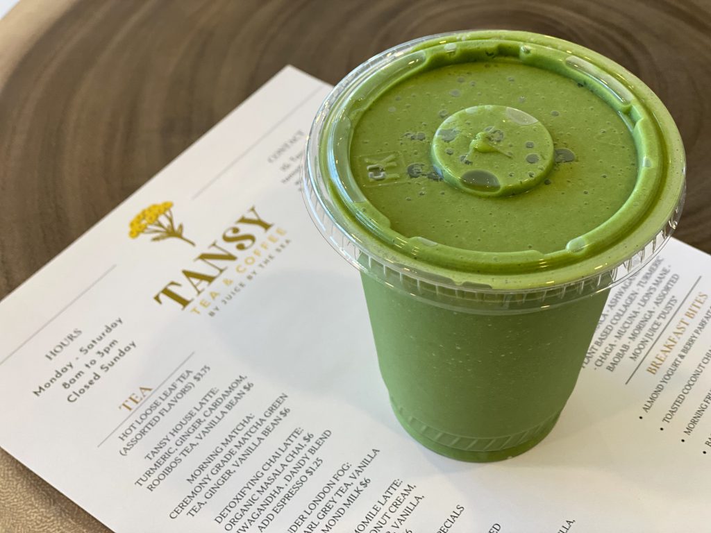 Tansy Tea and coffee
Vegan Cafe 
Vineyard Haven
Martha's Vineyard
Juice By the Sea
Adaptogen
Smoothie